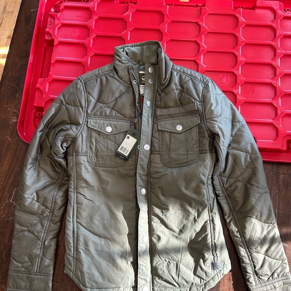 G-Star Quilted Shirt Jacket in Olive
